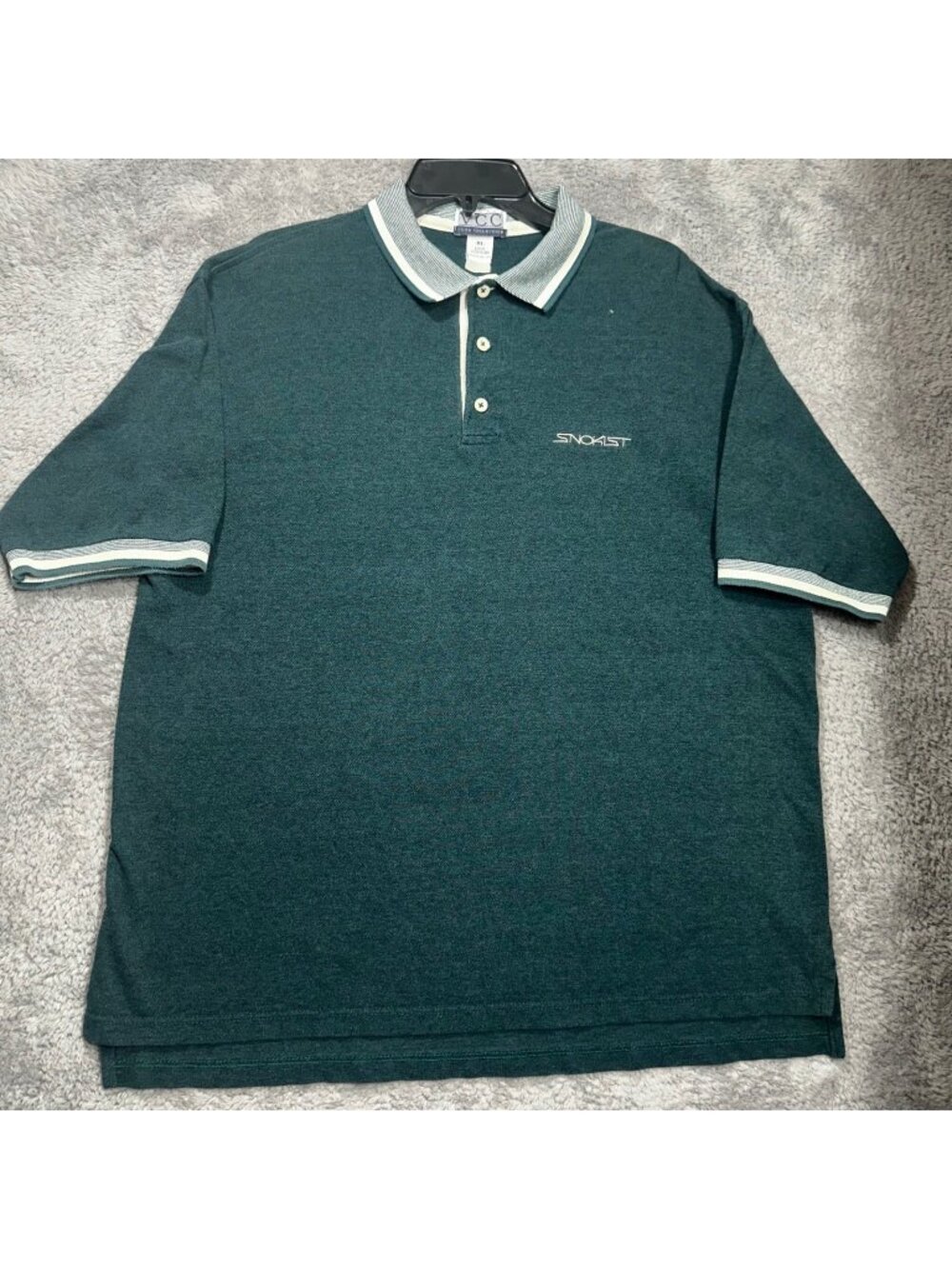 VCC Club Collection Polo Shirt Mens XL Forest Green Vintage Cotton Snokist USA